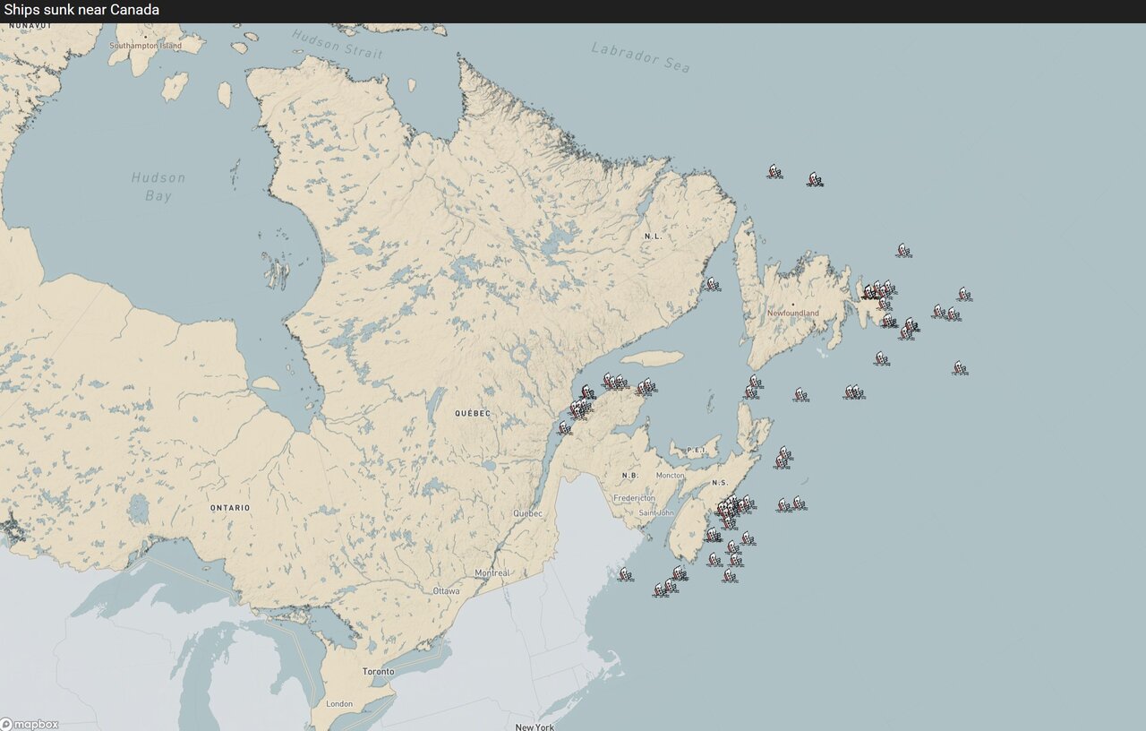 Ships Sunk Near Canada